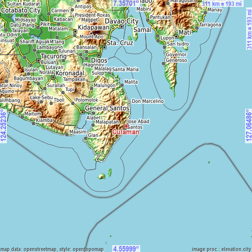 Topographic map of Culaman