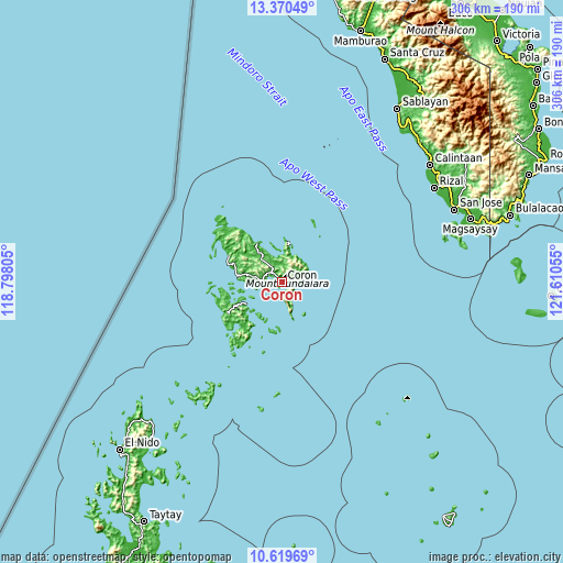 Topographic map of Coron