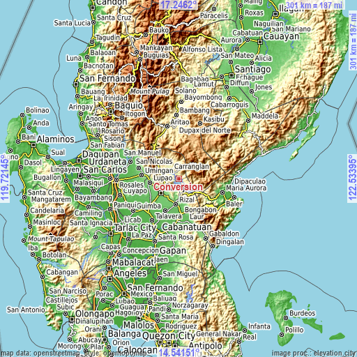 Topographic map of Conversion