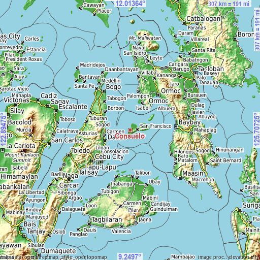 Topographic map of Consuelo