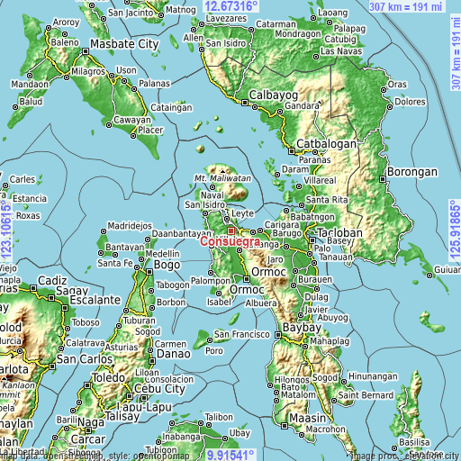 Topographic map of Consuegra