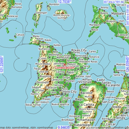 Topographic map of Consolacion