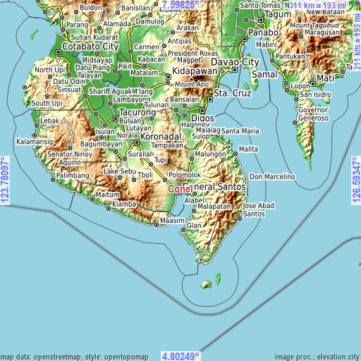 Topographic map of Conel