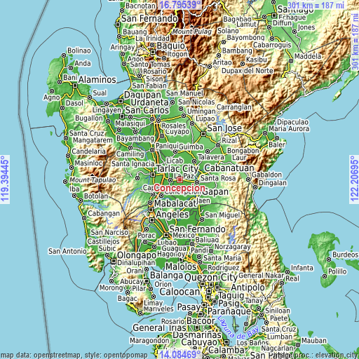 Topographic map of Concepcion