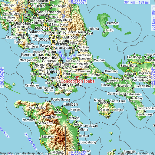 Topographic map of Concepcion Ibaba
