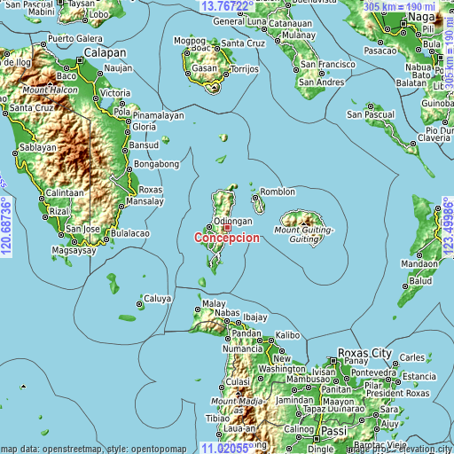 Topographic map of Concepcion