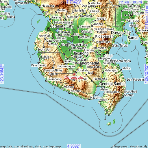 Topographic map of Colongulo