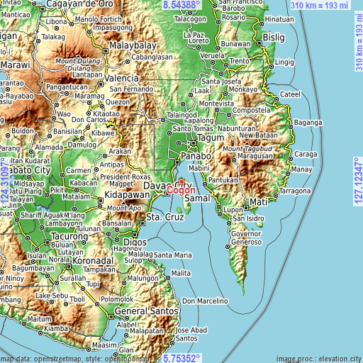 Topographic map of Cogon