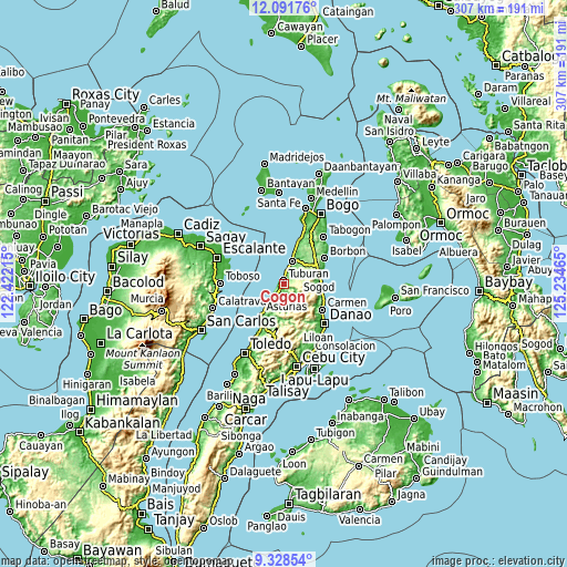 Topographic map of Cogon