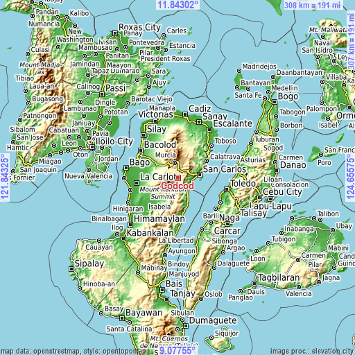 Topographic map of Codcod