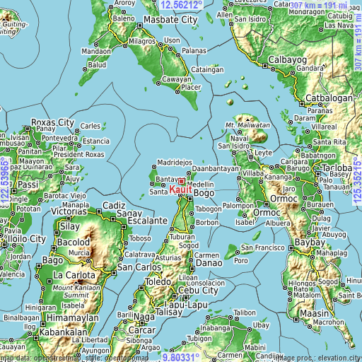 Topographic map of Kauit