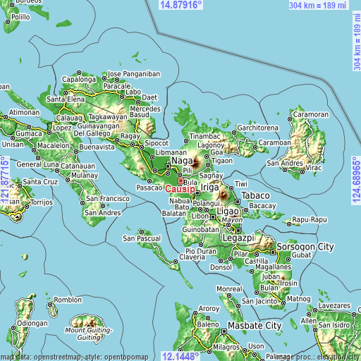 Topographic map of Causip