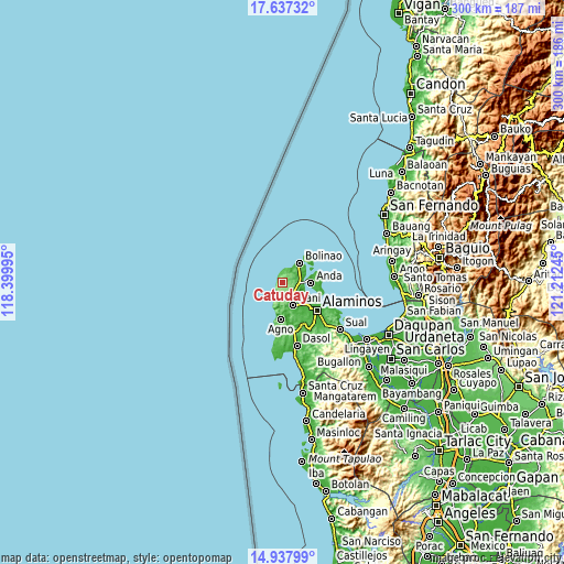 Topographic map of Catuday