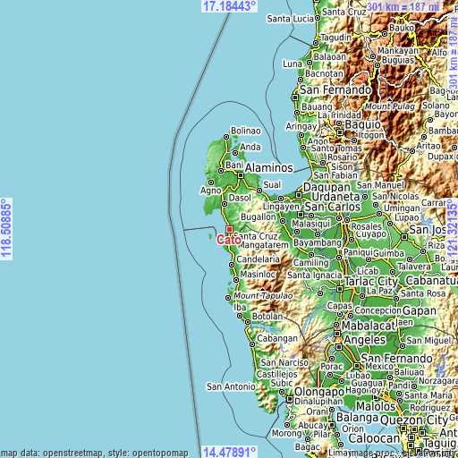 Topographic map of Cato