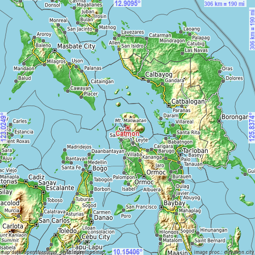 Topographic map of Catmon