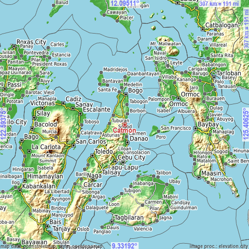 Topographic map of Catmon