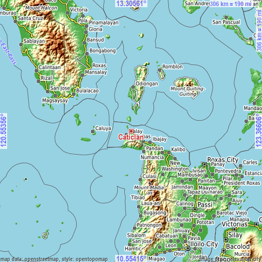 Topographic map of Caticlan