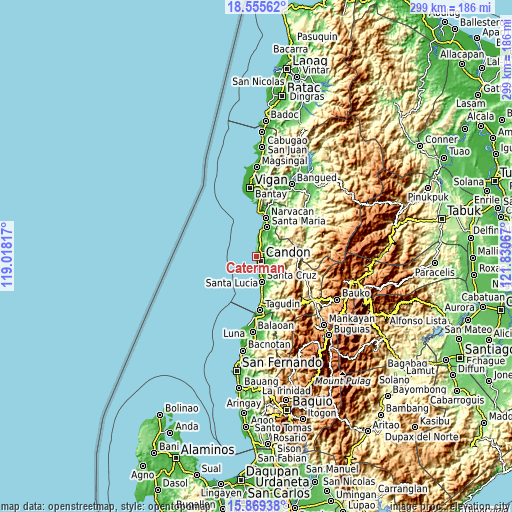 Topographic map of Caterman