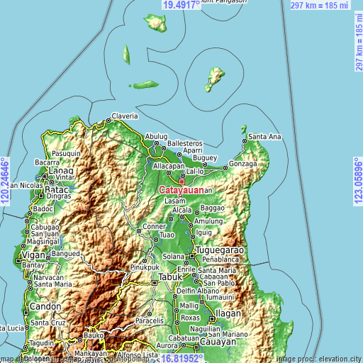 Topographic map of Catayauan