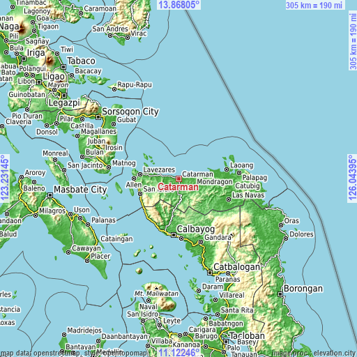 Topographic map of Catarman