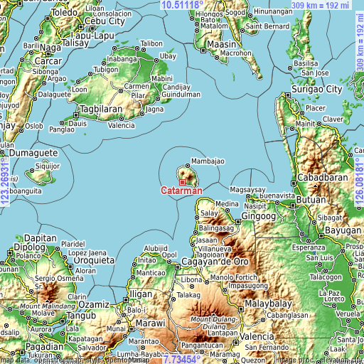 Topographic map of Catarman