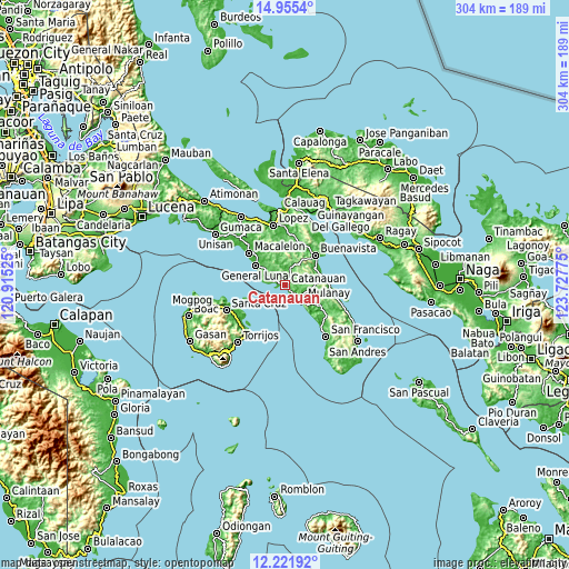 Topographic map of Catanauan