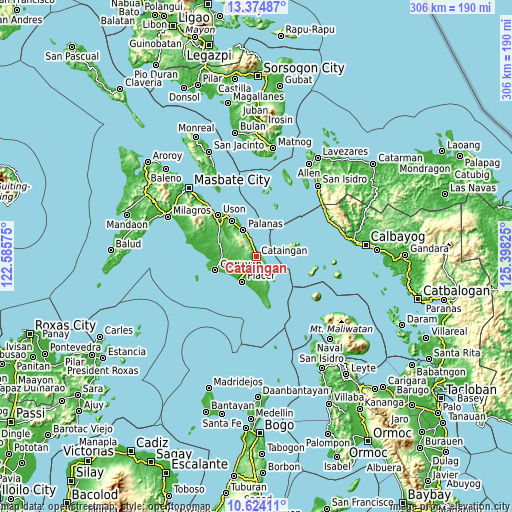 Topographic map of Cataingan