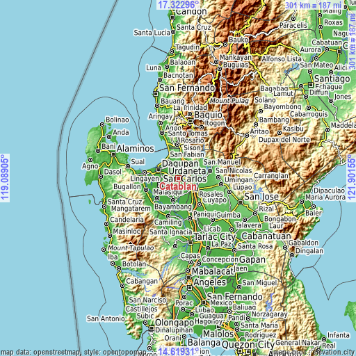 Topographic map of Catablan