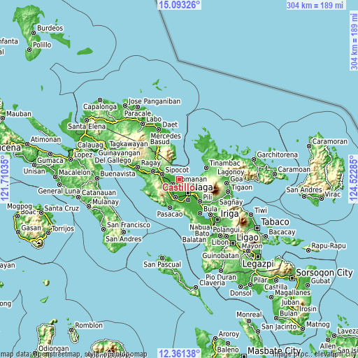 Topographic map of Castillo