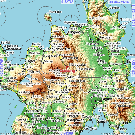 Topographic map of Casisang