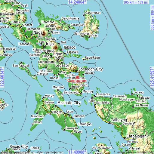 Topographic map of Casiguran