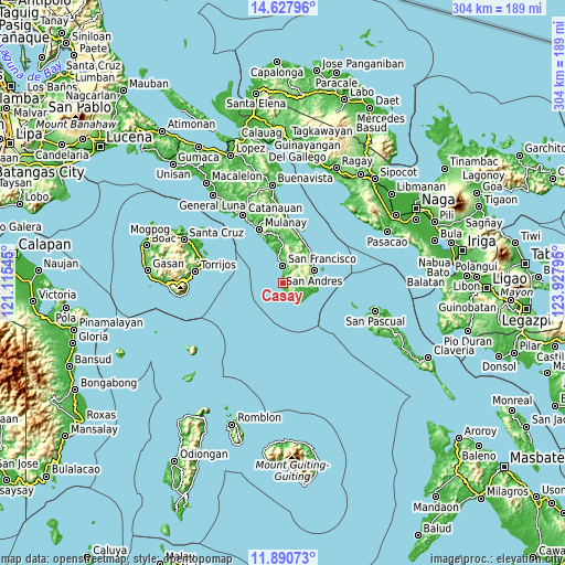 Topographic map of Casay