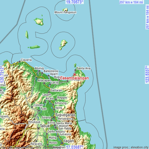 Topographic map of Casambalangan