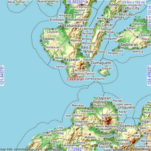 Topographic map of Casala-an