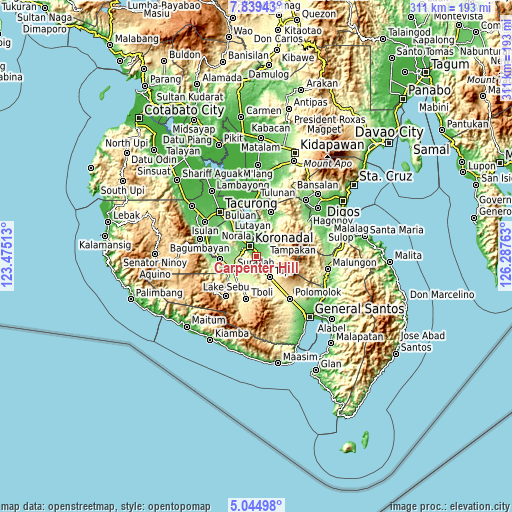 Topographic map of Carpenter Hill