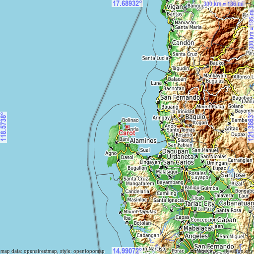 Topographic map of Carot