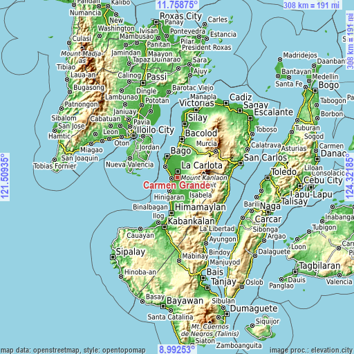 Topographic map of Carmen Grande