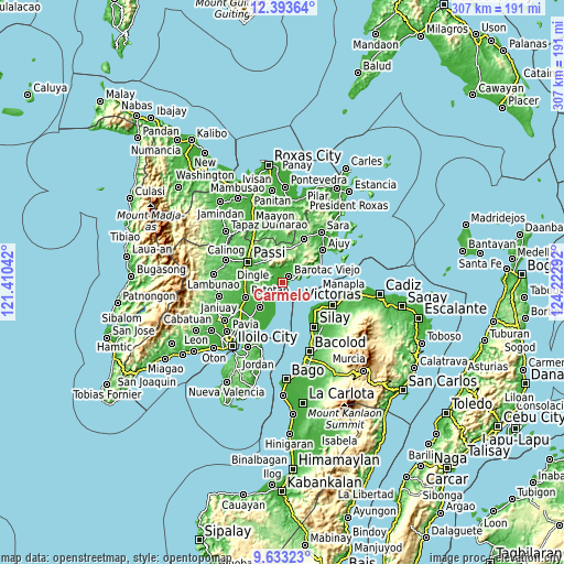 Topographic map of Carmelo