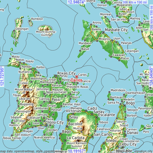 Topographic map of Carles