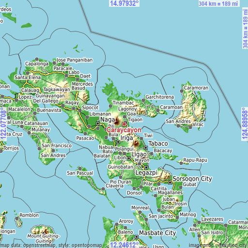 Topographic map of Caraycayon