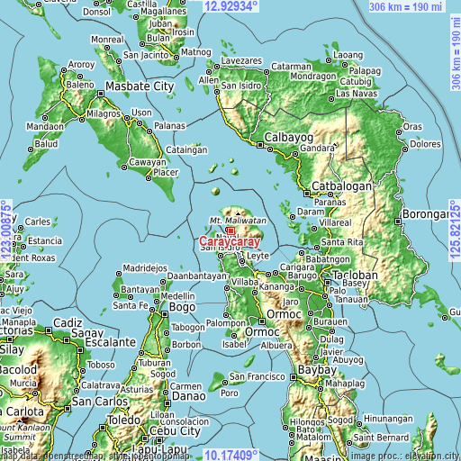 Topographic map of Caraycaray