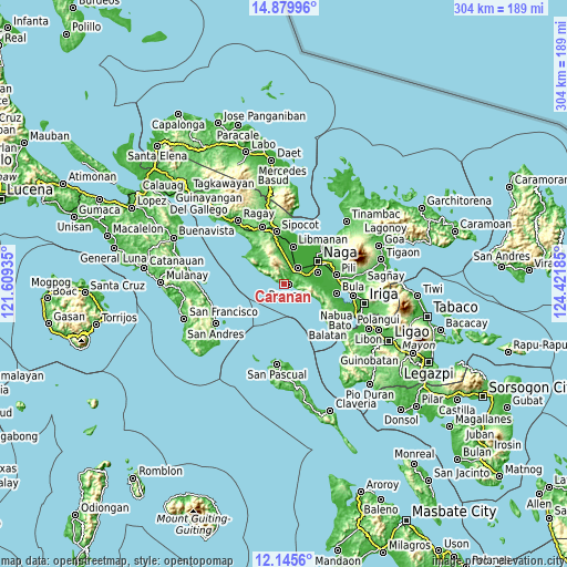 Topographic map of Caranan