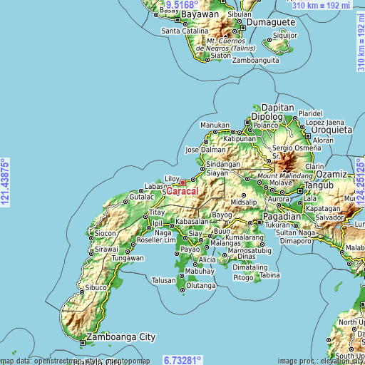 Topographic map of Caracal