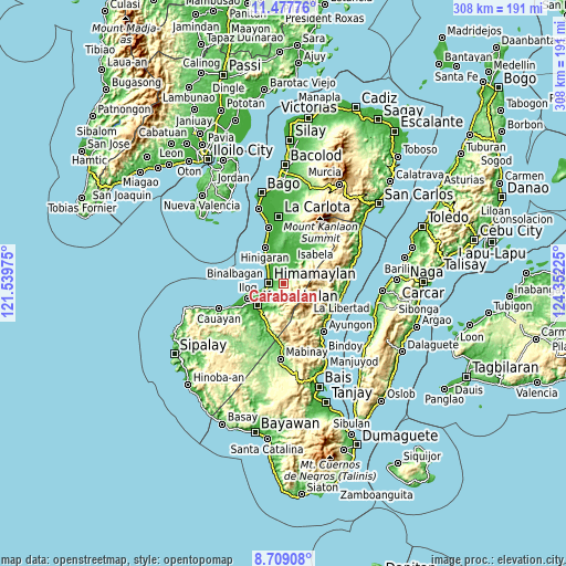 Topographic map of Carabalan