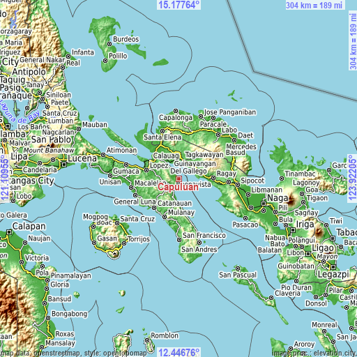 Topographic map of Capuluan