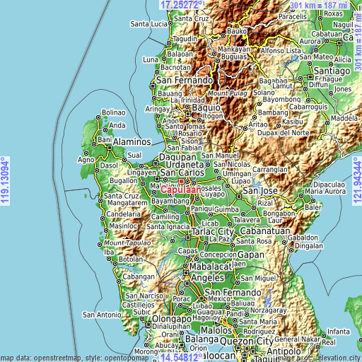 Topographic map of Capulaan