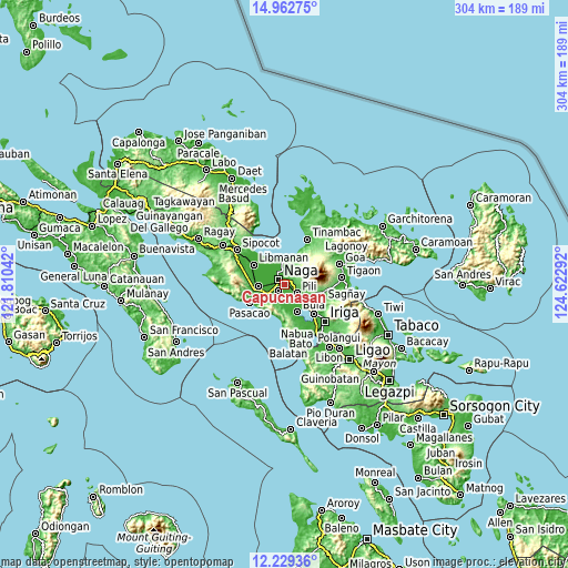 Topographic map of Capucnasan