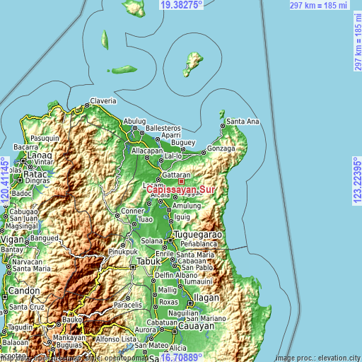 Topographic map of Capissayan Sur