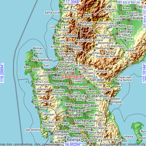 Topographic map of Capandanan