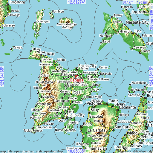 Topographic map of Capaga